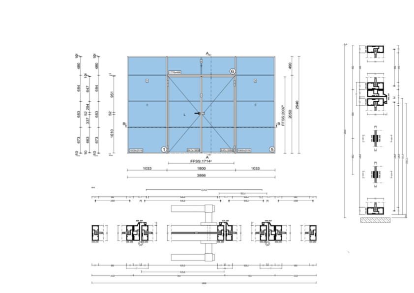 Technical drawing of Internal Door Dividers